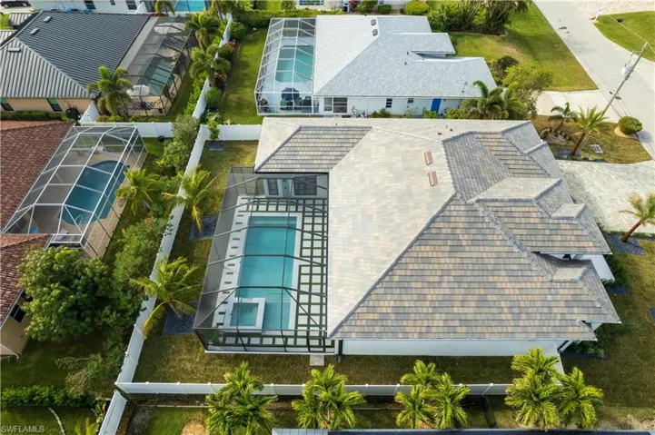 A tile roof adds durability and longevity to the home, offering superior protection against the elements while enhancing curb appeal.