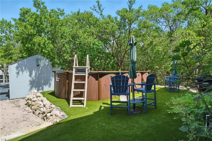 View of pool area and patio