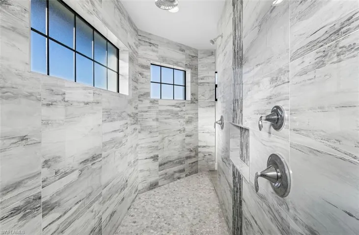 Master bathroom shower Triple headed