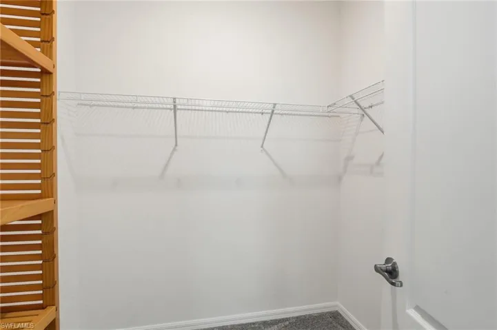 Spacious closet with carpet floors