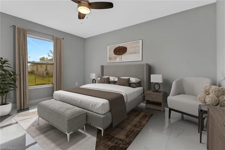 Bedroom with ceiling fan