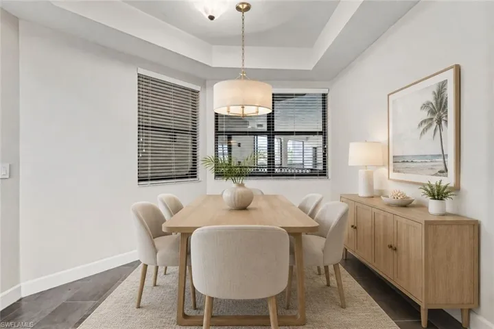 Virtually Staged formal dining space.