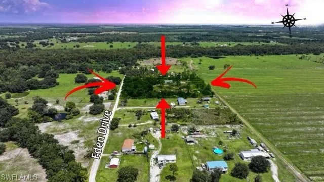 View of aerial view at dusk