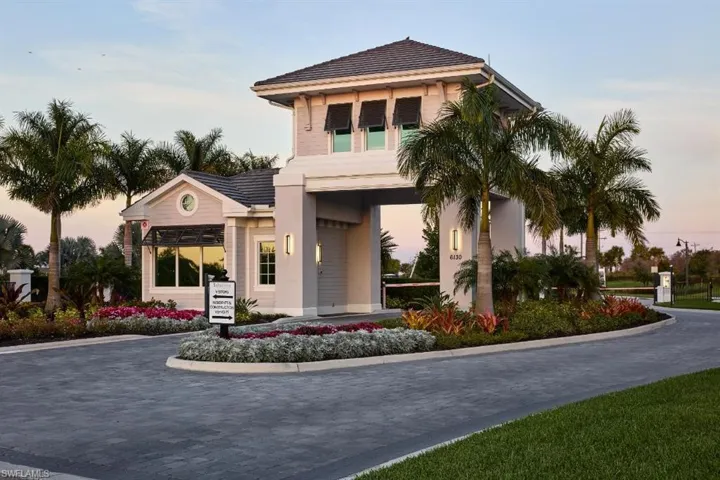 View of outdoor building at dusk