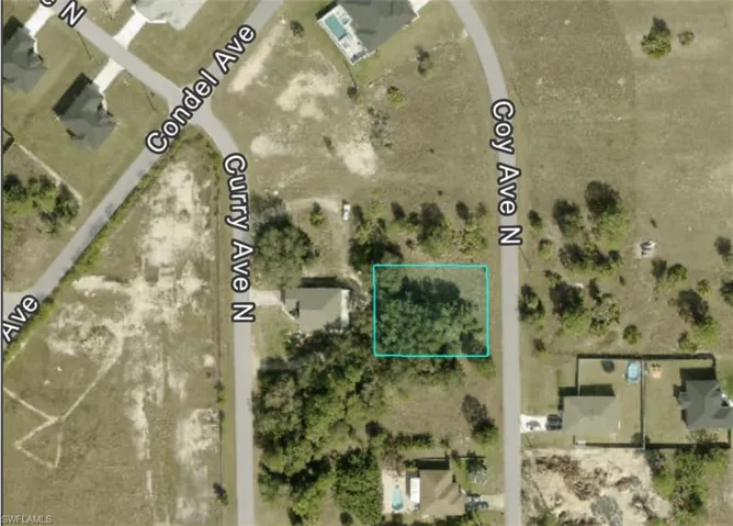 Aerial View. Illustrating the property's boundaries and surrounding street network