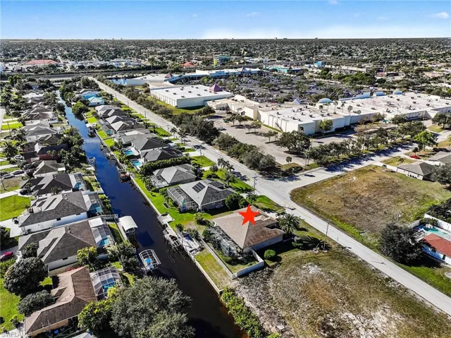Aerial perspective of suburban area