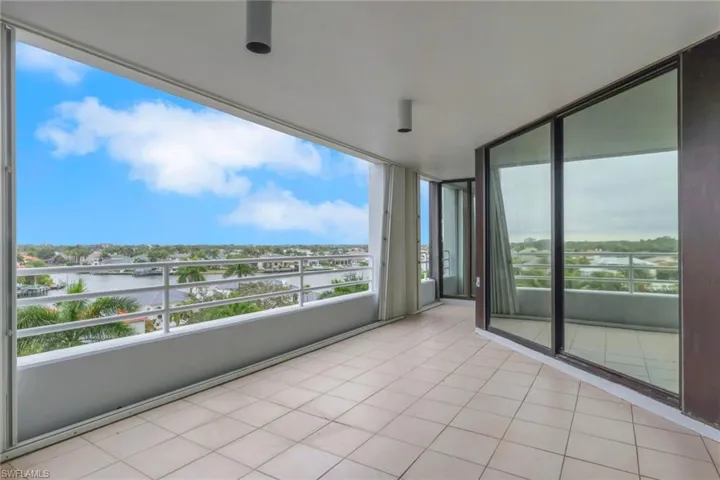 Balcony with a water view