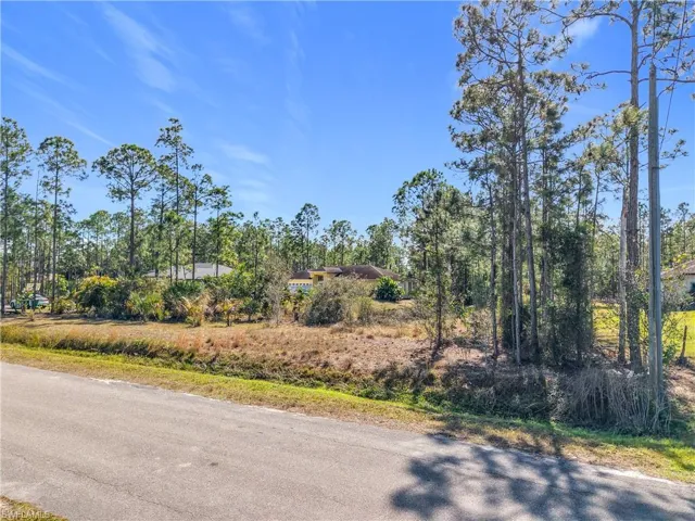 View of road with view of wooded area