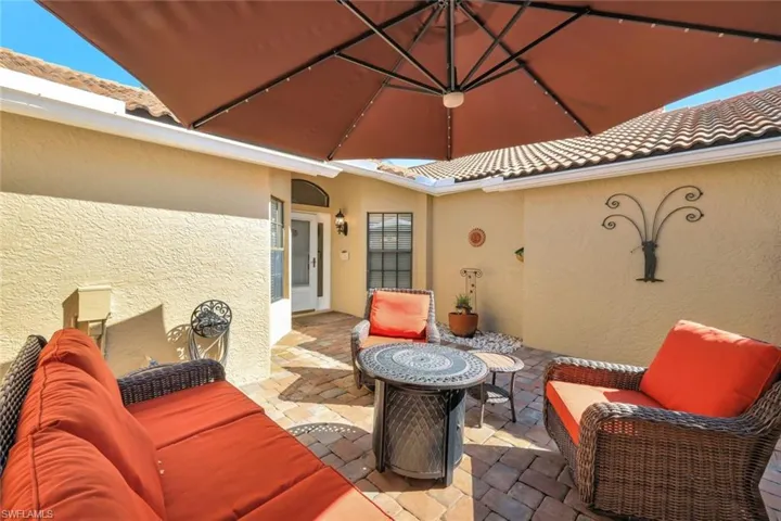 View of patio featuring an outdoor hangout area