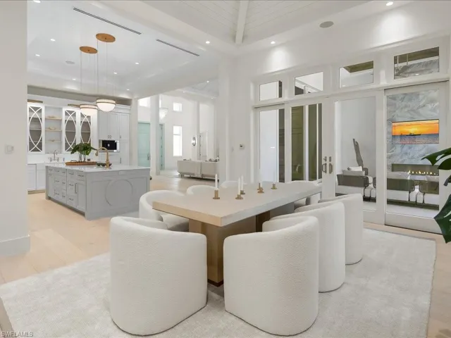 Dining area featuring recessed lighting and light wood finished floors