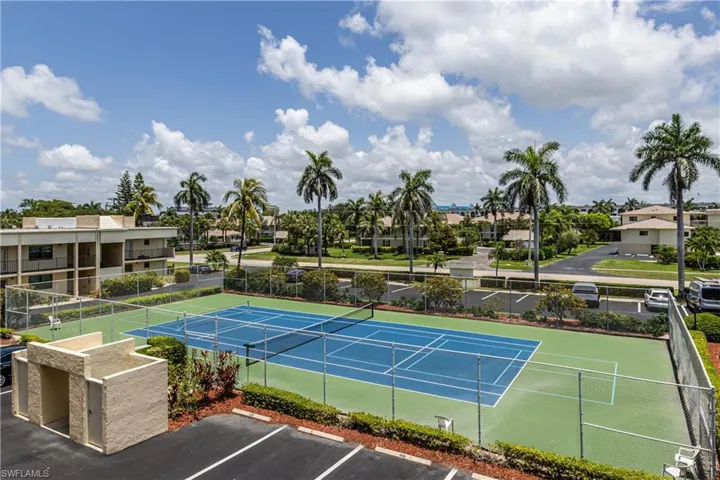View of tennis court