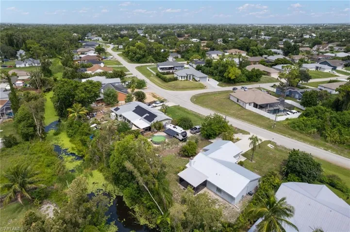 Aerial view of residential area