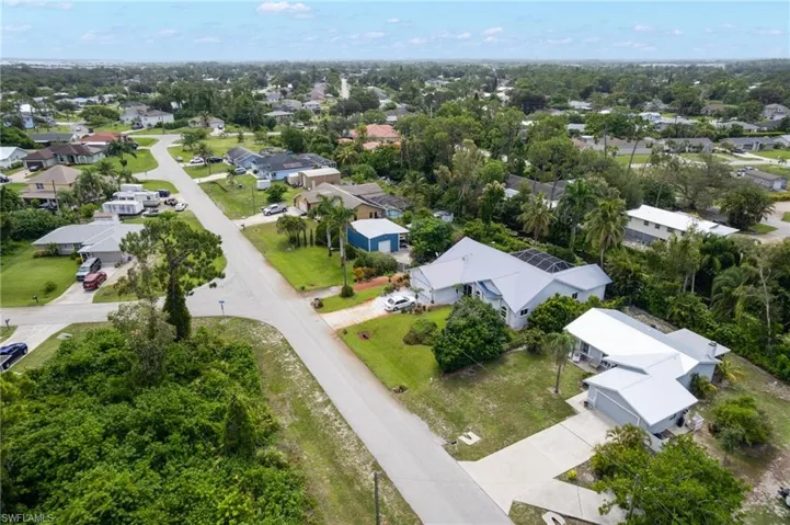 Aerial perspective of suburban area