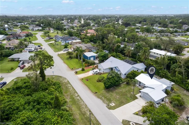 Aerial view of residential area