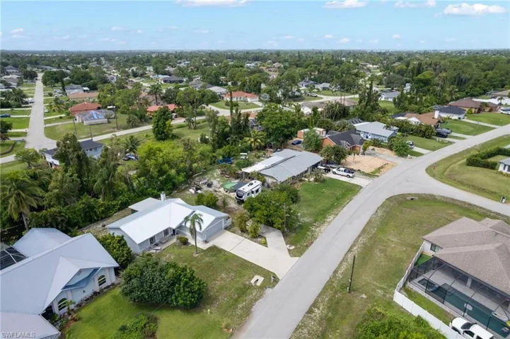 Aerial view of residential area