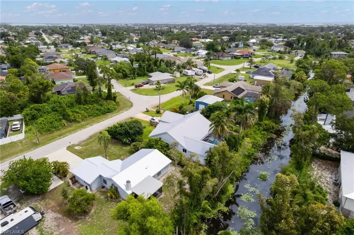 Aerial perspective of suburban area