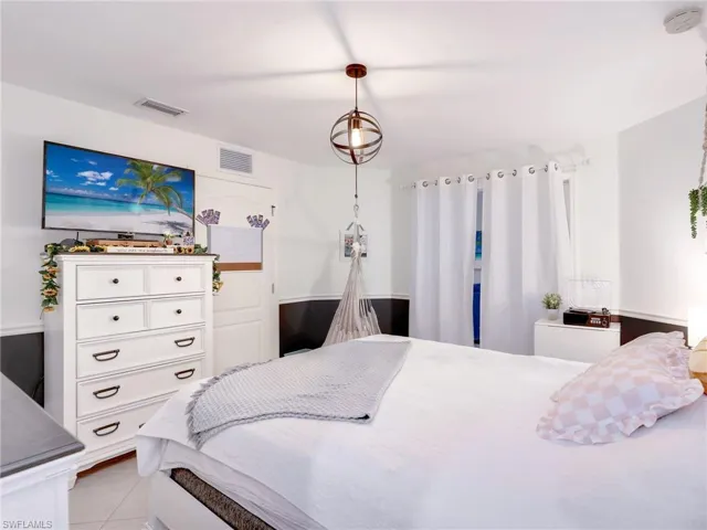 View of tiled bedroom