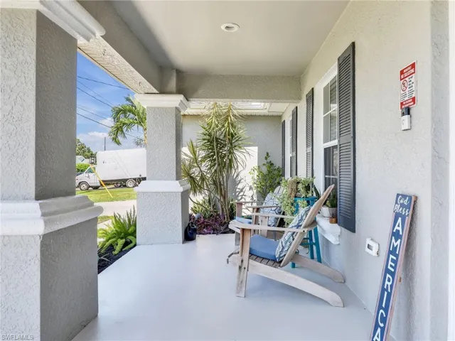 View of covered porch