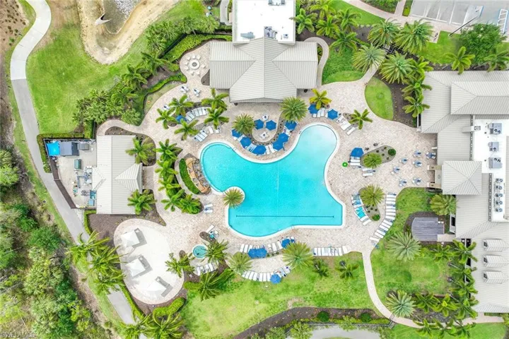 Bird's eye view of a pool