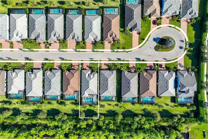 Aerial view of residential area
