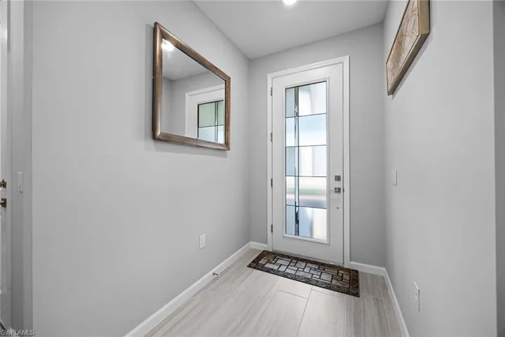 Doorway with baseboards