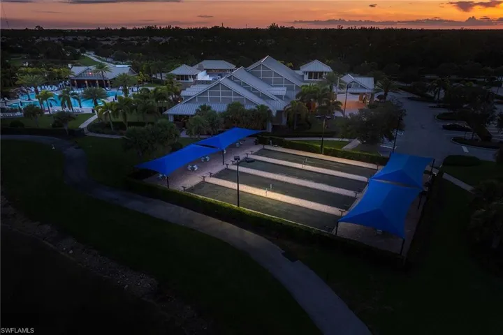 Aerial view of a pool area