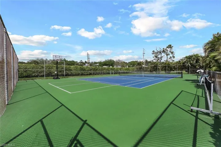 Tennis court offers pickle ball as well.