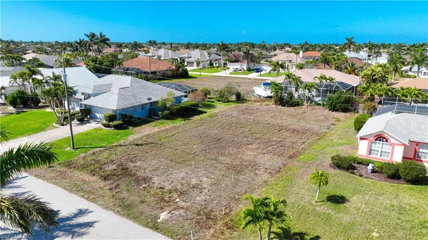 Aerial perspective of suburban area