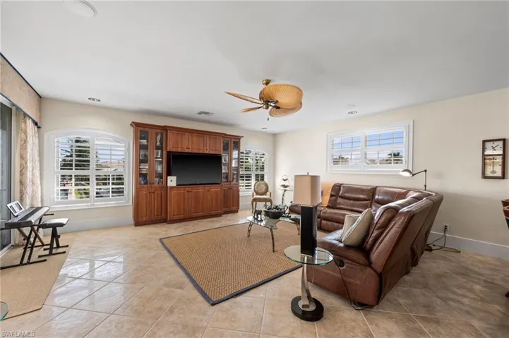 Family room in second floor entertaining area