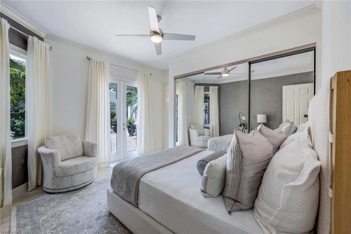 Guest bedroom in the main house overlooking courtyard.