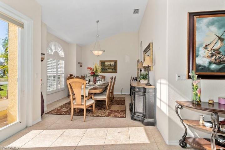 Left as you walk in the front door and across from the living Room.