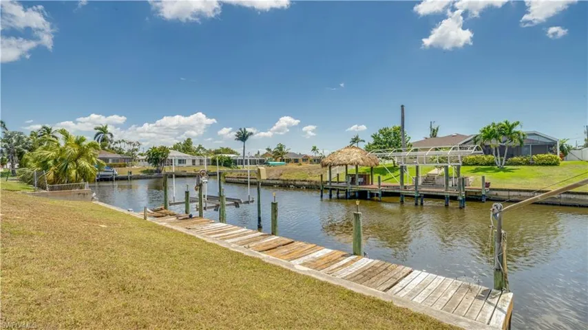 Dock & boatlift on Gulf Access canal.