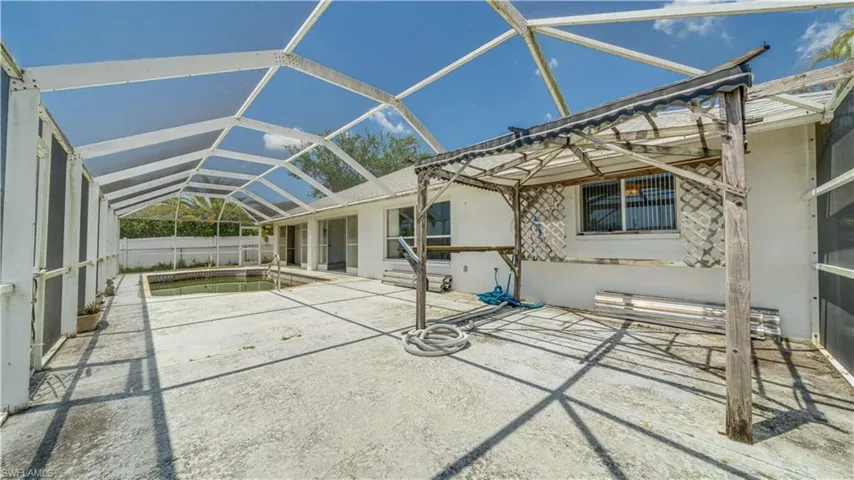Large area for relaxing/sunning/etc. Large enough you could add an outdoor kitchen, bar, etc.