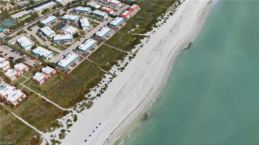 Aerial view of unending shoreline