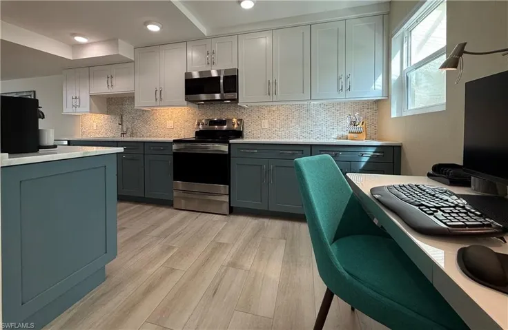 Kitchen with work area