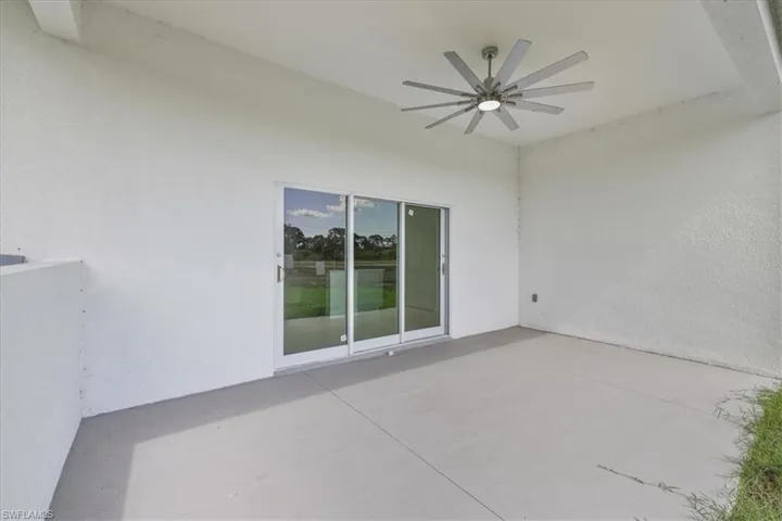 View of patio / terrace featuring ceiling fan