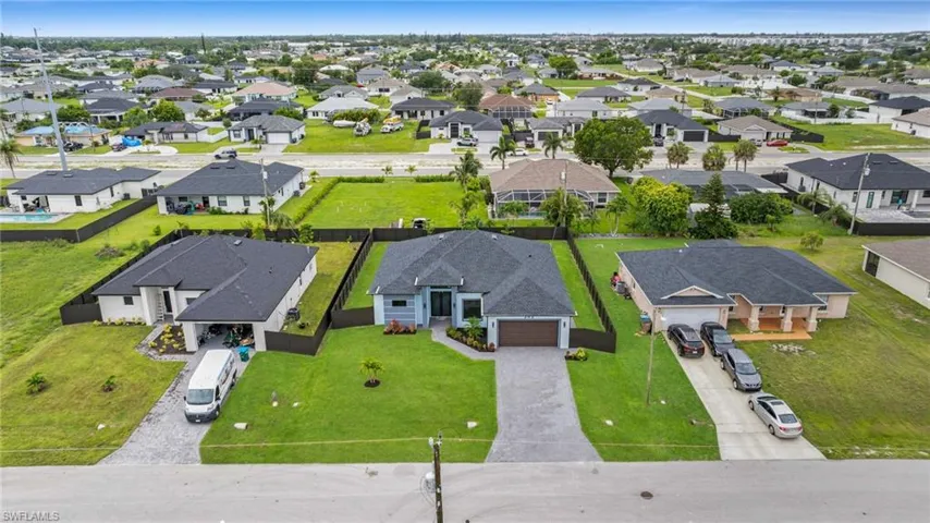 Aerial view of residential area