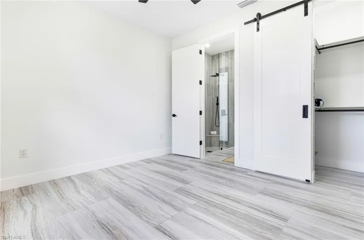 Custom closet with Barn door.