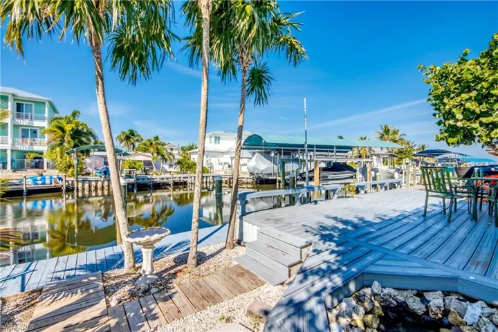 Dock area featuring boat lift and a water view