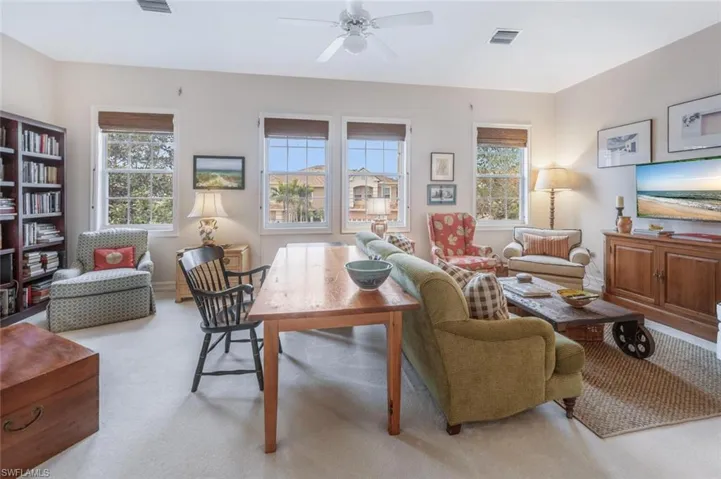 Oversized Third Guest Bedroom with Ensuite  being used as an office  and family room. This space can easily be turned into 2 bedrooms with a shared bathroom