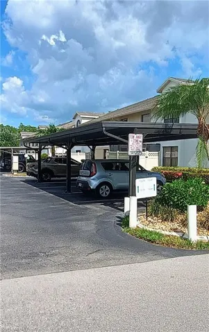 View of covered parking lot