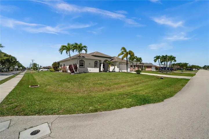 This home is located in a residential area on a corner lot.