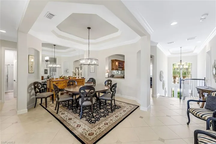 Large dining area open to living space!