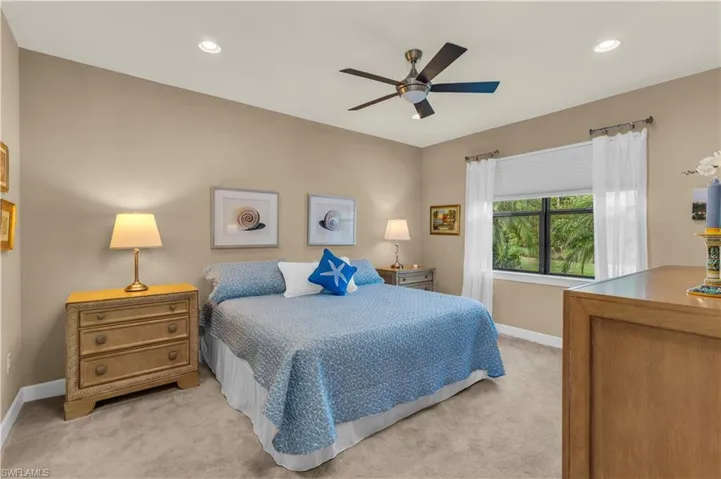 Master Bedroom With Ample Space, Private Preserve Views, and Newer Carpet
