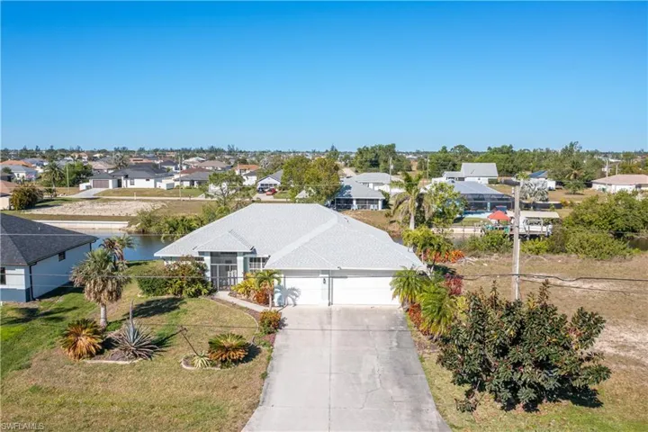Aerial perspective of suburban area