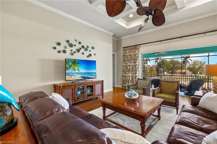 Living room leading to balcony