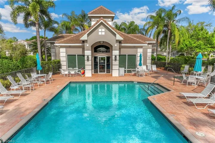 Community pool facing clubhouse