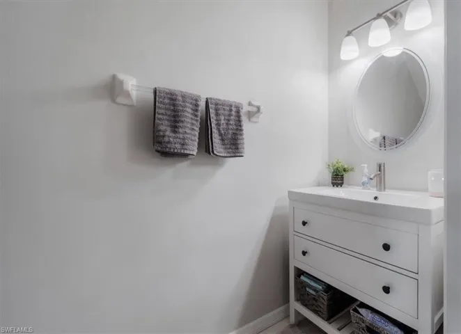 Bathroom featuring vanity