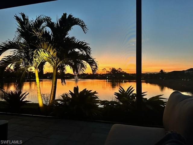 Sunset views from the lanai overlooking the lake