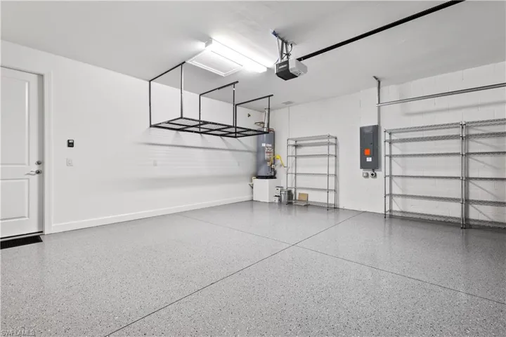 Garage with epoxy coating and extra storage
